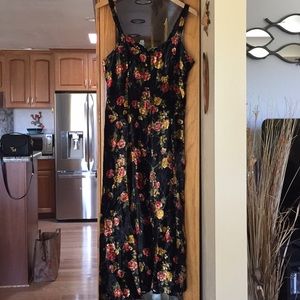 Velvet floral print maci dress